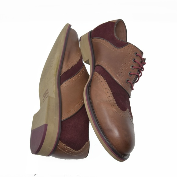 *J&M Sz 11M Brown Sheepskin Leather Wingtip Oxford main image 4